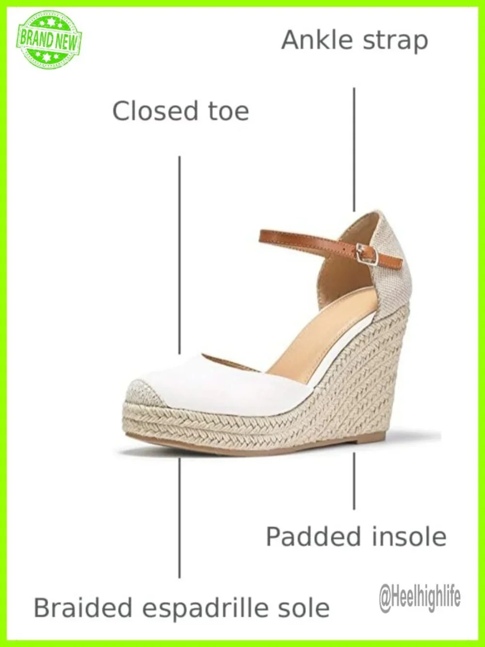 Espadrille Wedge Sandals Ankle Strap Closed Toe Women's Platform Heels